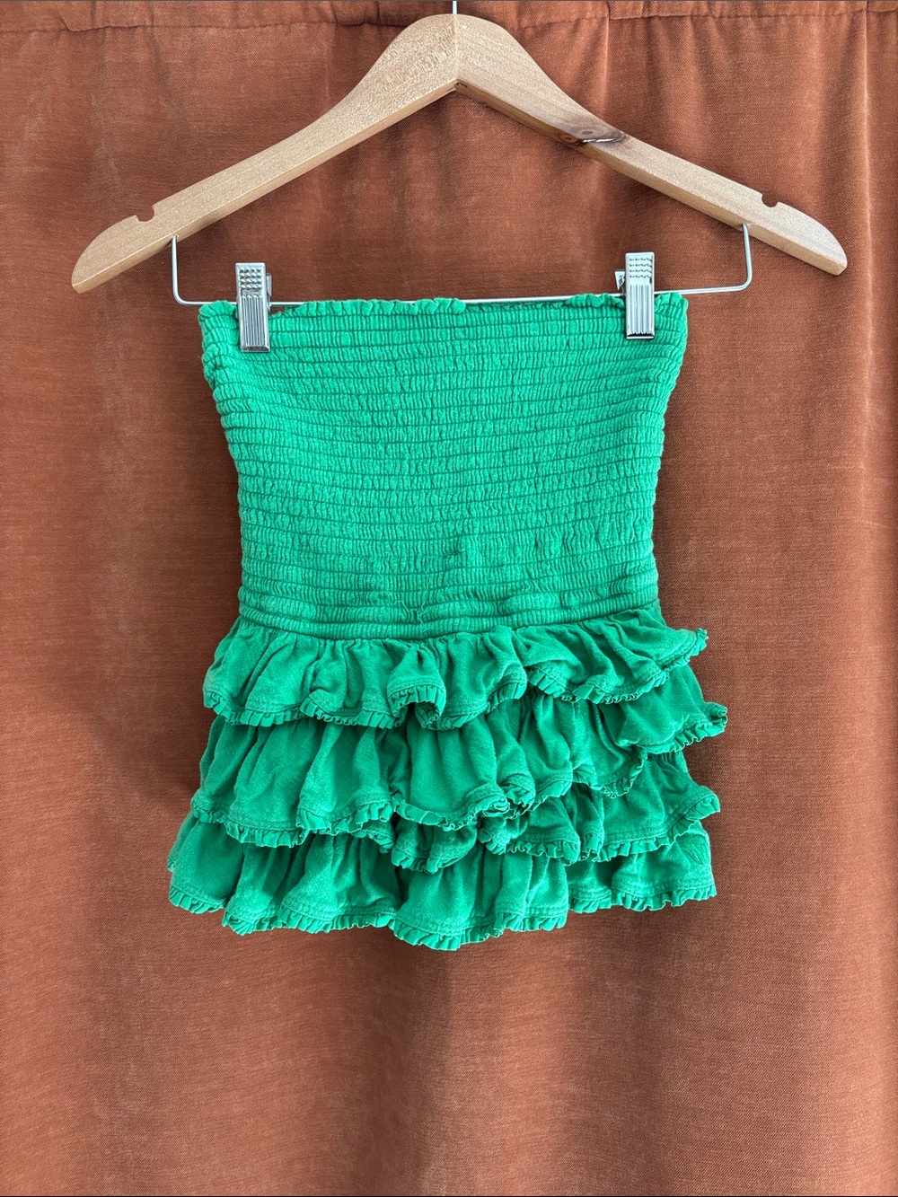 Abercrombie & Fitch Emerald Green Ruffle Mini Skirt